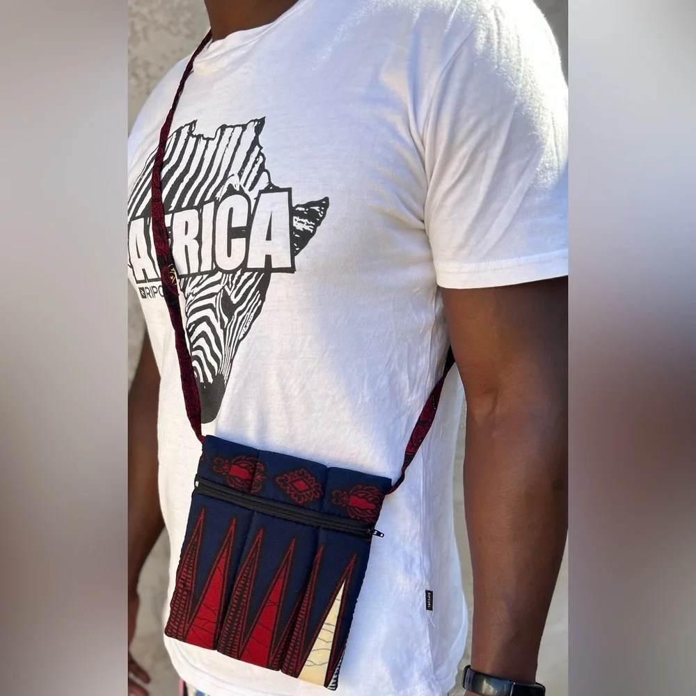 NW 💯 Cotton Handmade Vlisco Fabric Crossbody 7”x 6”